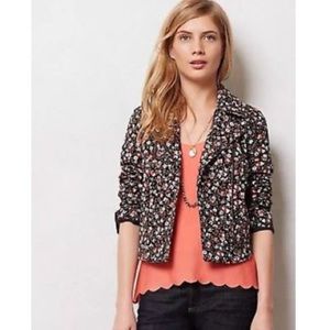Anthropologie Floral Bomber Jacket